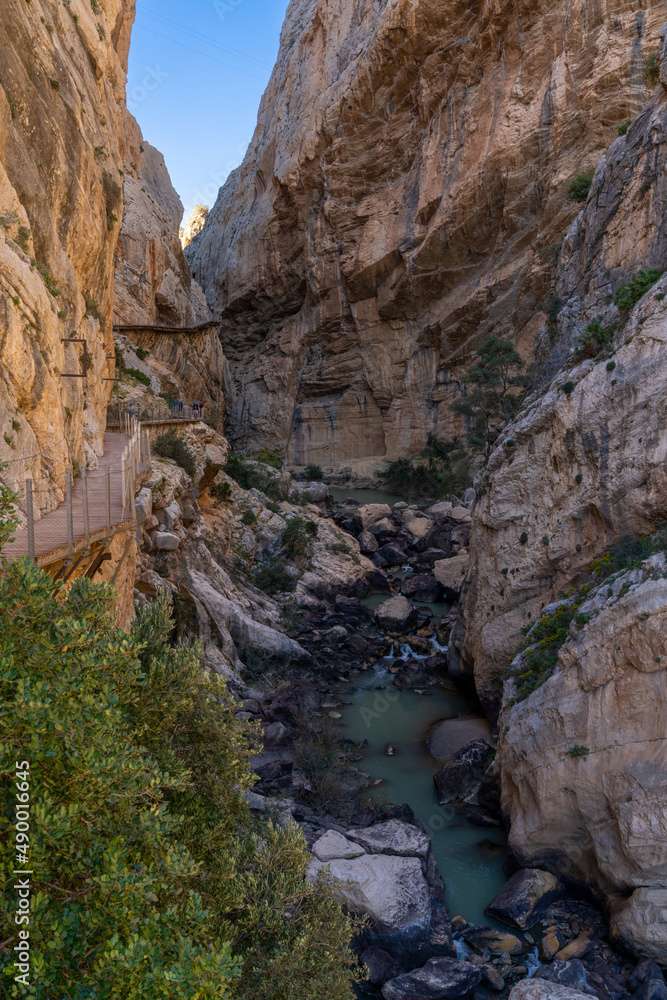 view of the famous and historic Camino del Rey in southern Spain near Malaga