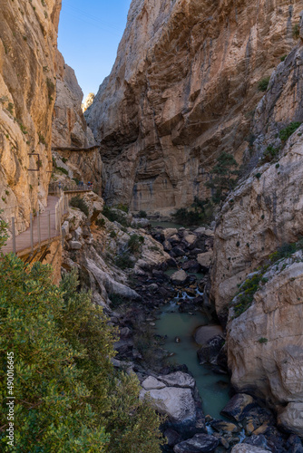 view of the famous and historic Camino del Rey in southern Spain near Malaga