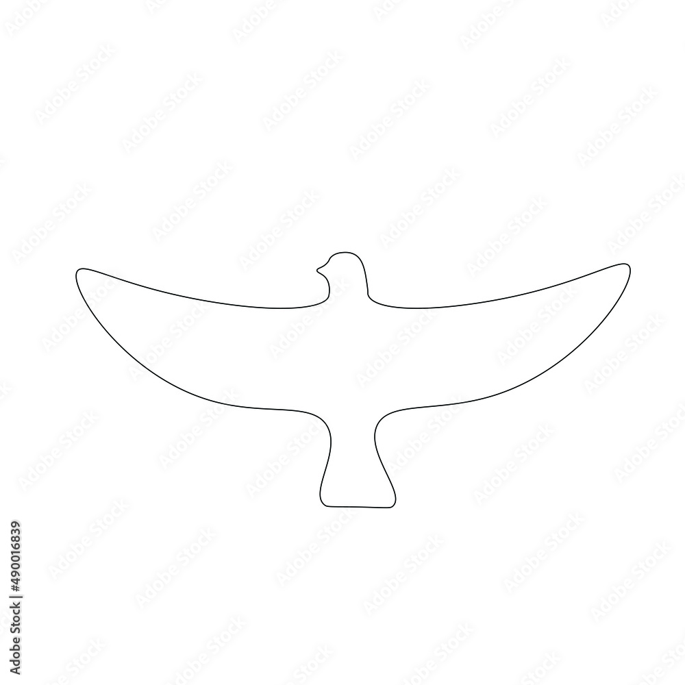 Dove bird line draw vector illustration Dove bird line draw vector illustration