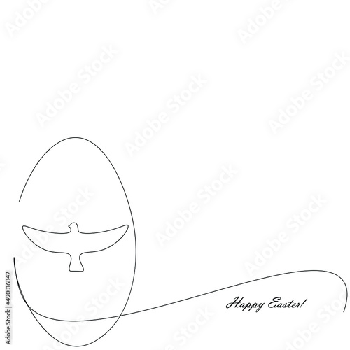 Easter card line draw vector illustration