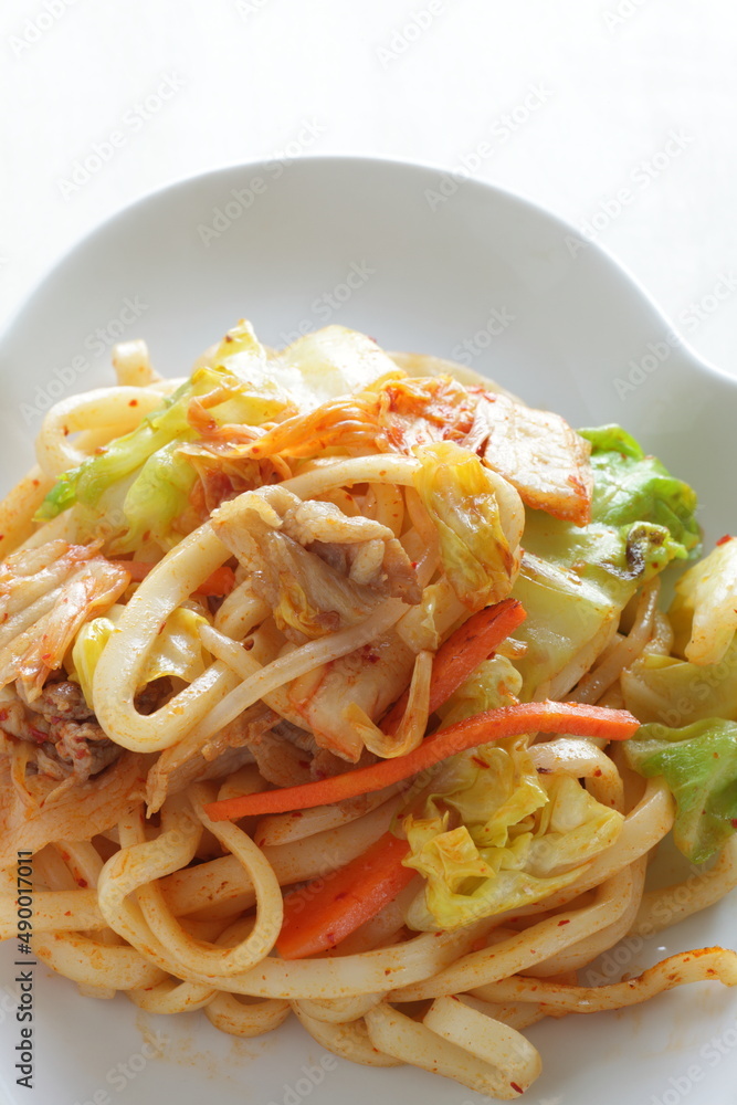 Homemade Korean Kimchi Fried Udon noodles Homemade Korean Kimchi Fried Udon noodles