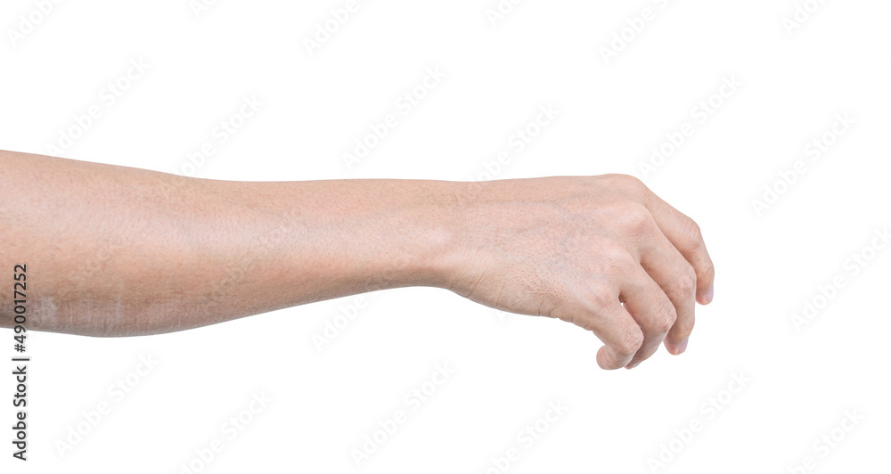 Man hand isolated on white background with clipping path. Man hand isolated on white background with clipping path.