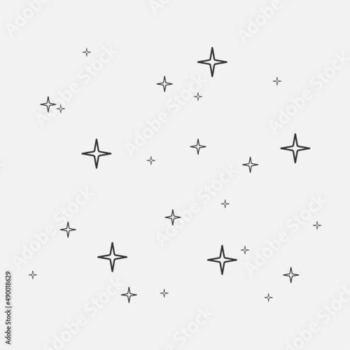 Stars on sky icon isolated flat design vector illustration.