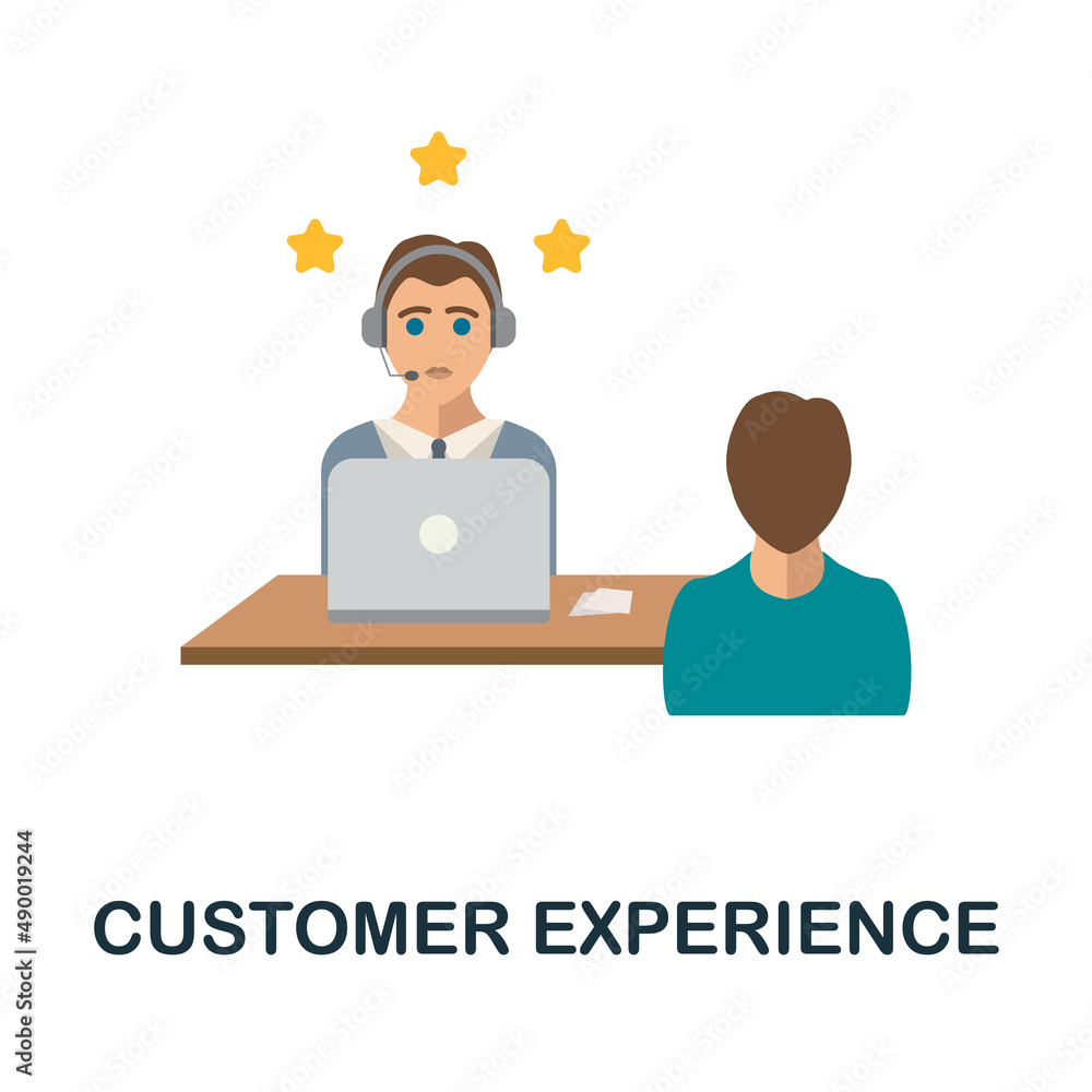 Customer Experience flat icon. Colored element sign from feedback collection. Flat Customer Experience icon sign for web design, infographics and more. Customer Experience flat icon. Colored element sign from feedback collection. Flat Customer Experience icon sign for web design, infographics and more.