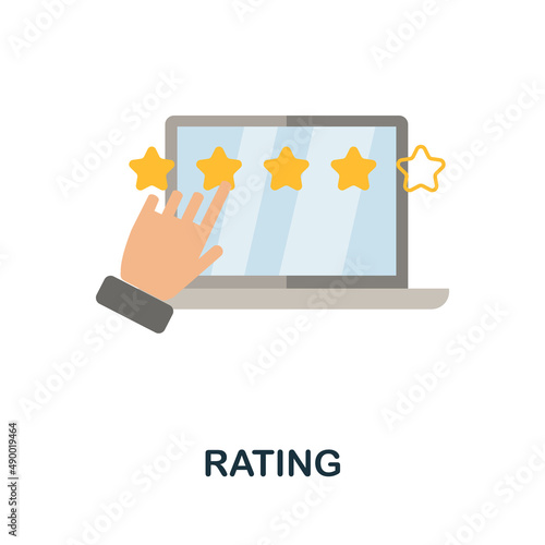 Rating flat icon. Colored element sign from feedback collection. Flat Rating icon sign for web design, infographics and more.
