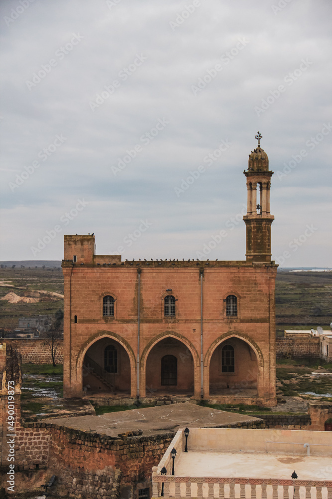 Stone church in the town of Midyat, Mardin