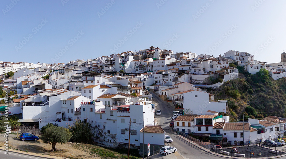 panorama view of the idyllic whitewashed Andalusian village of Alora