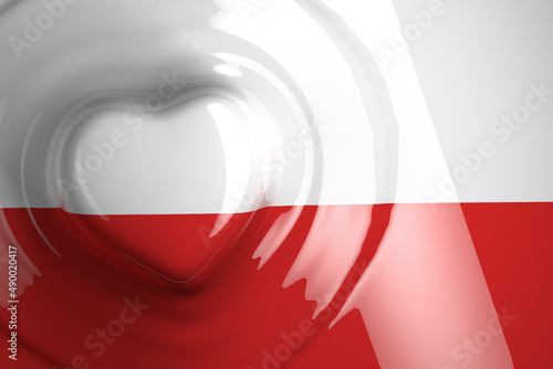 Polska flaga z sercem photo
