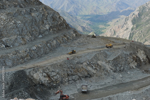 Jalal-Abad region / Kyrgyzstan - 06.26.2018 : Open-pit gold mine in the South of Kyrgyzstan. The field is being developed by KAZ Minerals