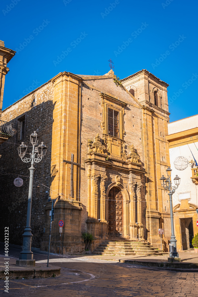 Church of San Rocco Facade in Piazza Armerina, Enna, Sicily, Italy, Europe