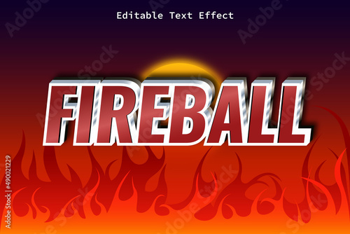 Fireball With Modern Style Editable Text Effect