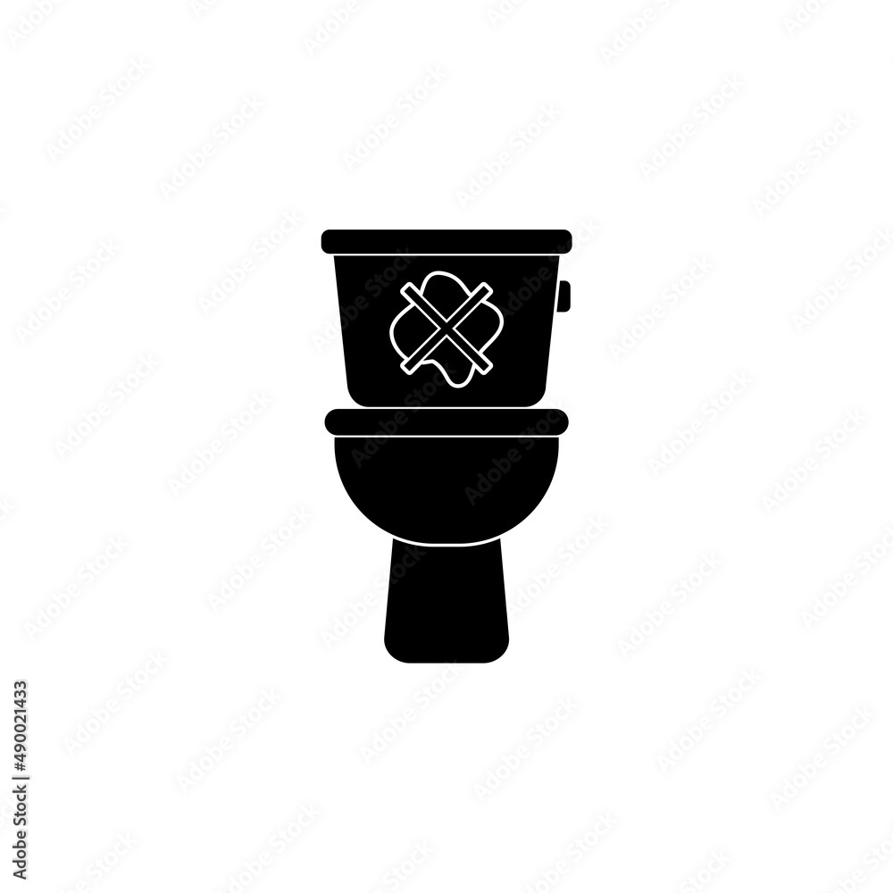 Do not litter in the toilet icon isolated on white background Do not litter in the toilet icon isolated on white background