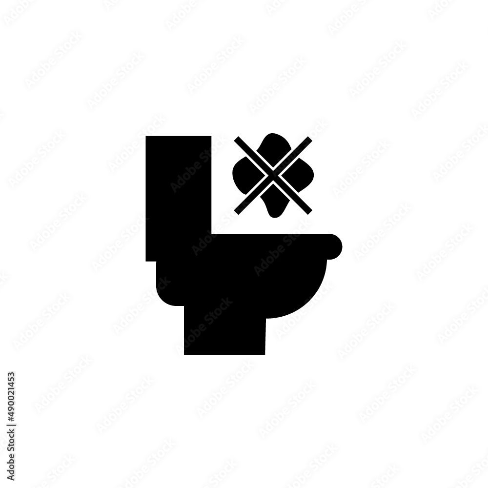 Do not litter in the toilet icon isolated on white background Do not litter in the toilet icon isolated on white background
