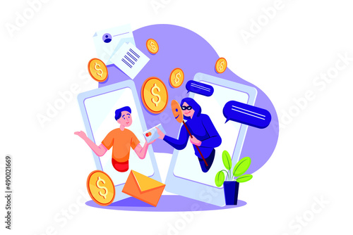 Wallpaper Mural Internet Cyber Scammer illustration concept Torontodigital.ca