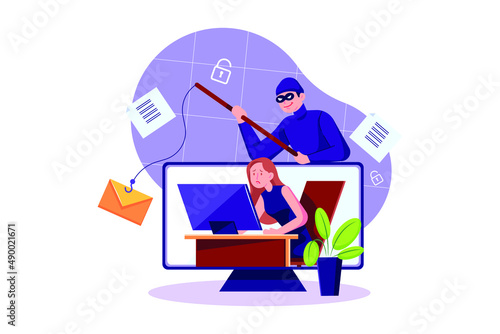 Email Phishing Attack illustration concept
