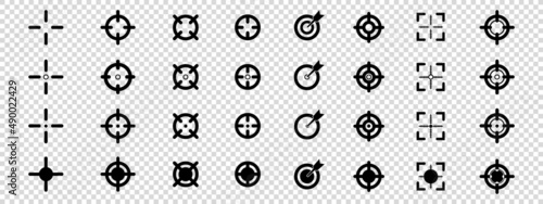 Target Icons Set - Different Vector Illustrations Isolated On Transparent Background