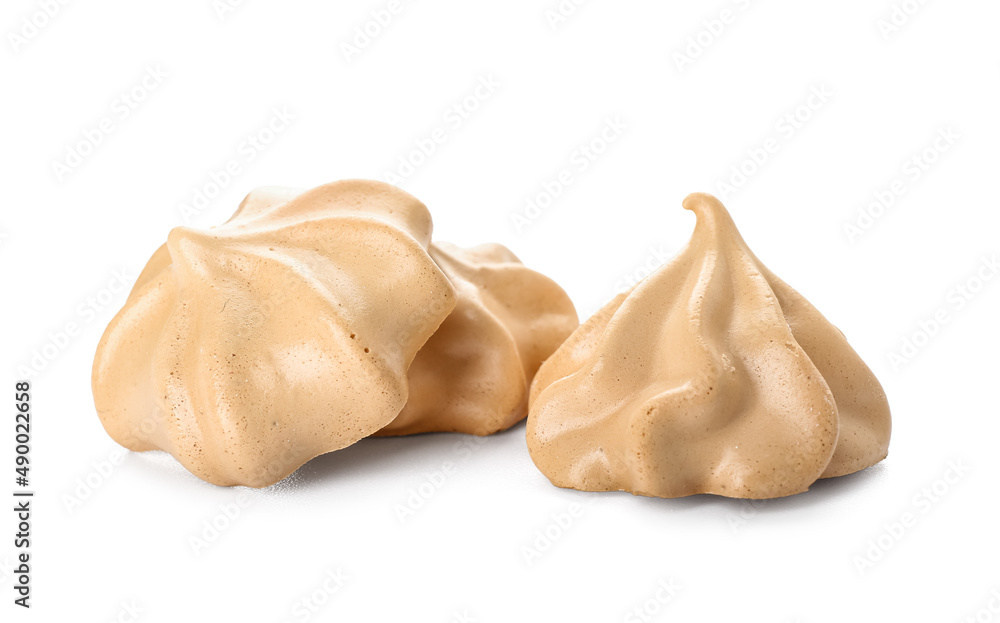 Fototapeta premium Delicious meringue isolated on white background