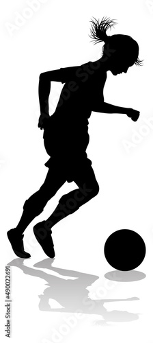 Female Soccer Football Player Woman Silhouette