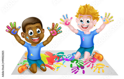 Cartoon Boys Painting