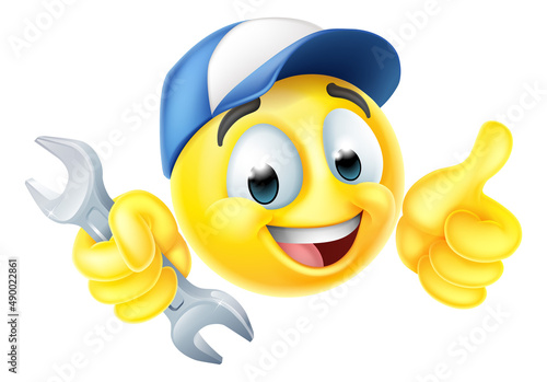 Mechanic or Plumber Spanner Emoticon Emoji Icon