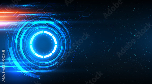 Technology background Hi-tech communication concept innovation abstract background. Technology sci fi circuit design innovation concept. Tech circle and technology background,digital business. Vector