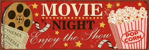 Vintage Cinema metal sign.