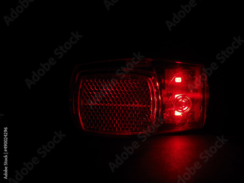 Photos flashing red strobe light
