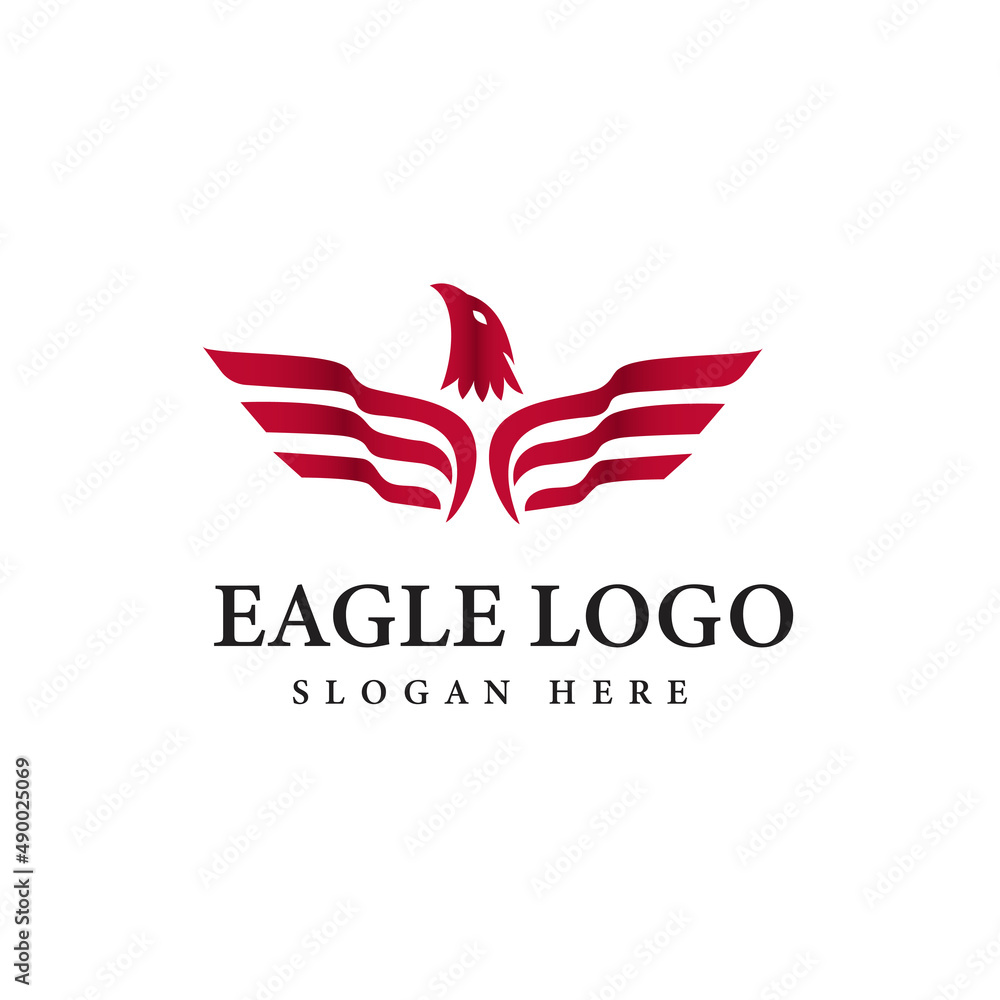 Fototapeta premium Flying red eagle illustration logo