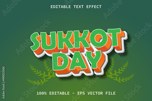 Sukkot Day With Modern Style Editable Text Effect