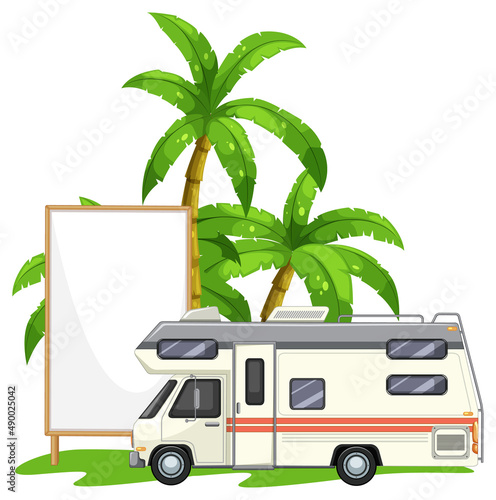 Blank board frame with travel theme