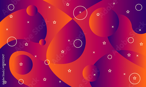abstract background with stars and circles vector illustration for landing page, copy space, banner, flyer, brochure, pamphlet, or poster.