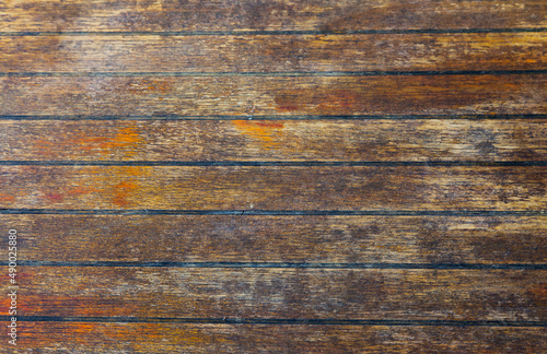 Texture of an old teak deck on a yacht.