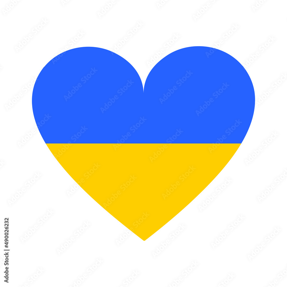 Flag of Ukraine in the shape of a heart isolated on a white background. The national colors of the country are yellow and blue. I love my native Ukraine. vector Flag of Ukraine in the shape of a heart isolated on a white background. The national colors of the country are yellow and blue. I love my native Ukraine. vector