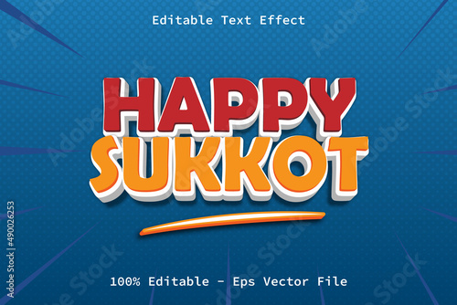Happy Sukkot With Cartoon Style Editable Text Effect