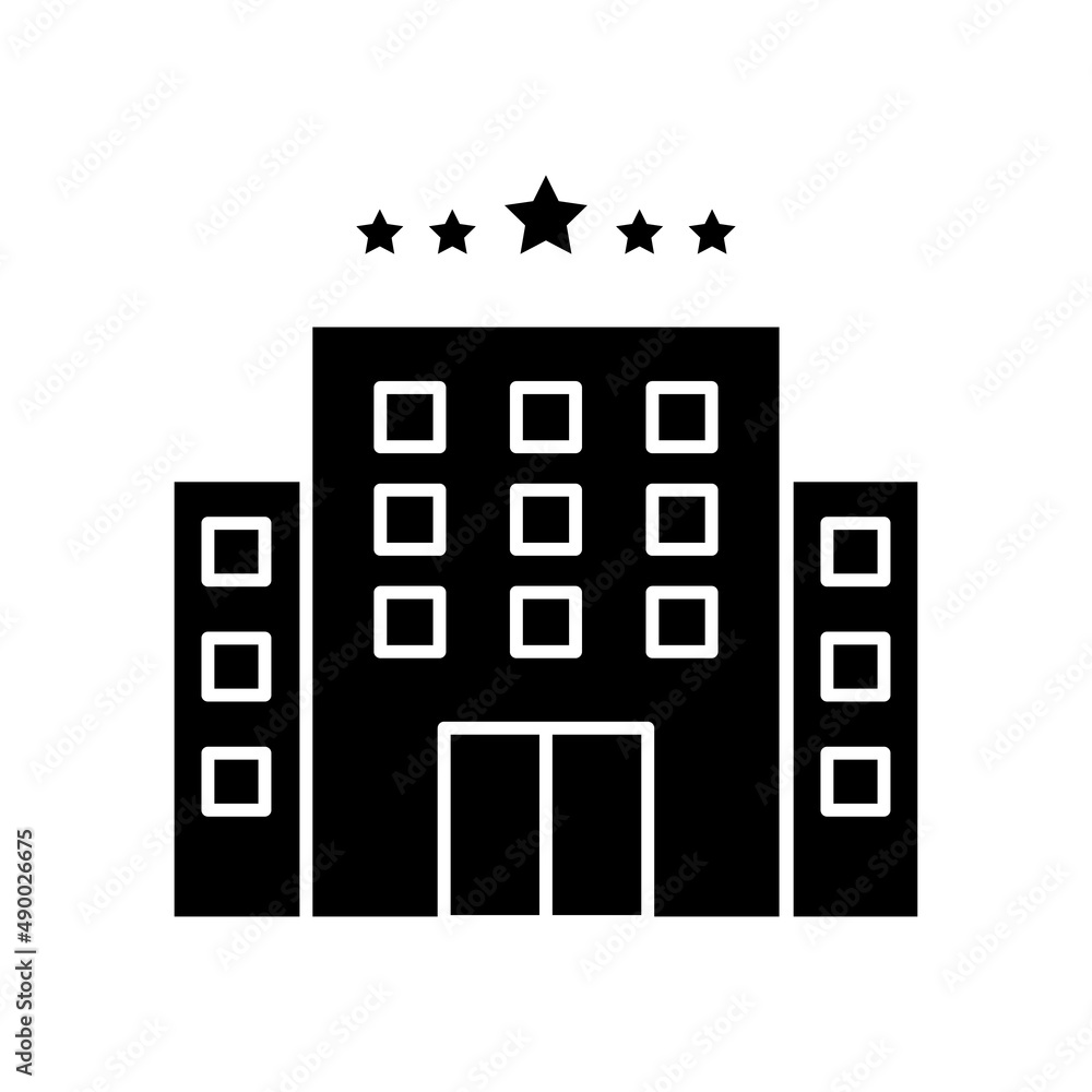 Fototapeta premium Hotel icon. glyph style. silhouette. simple design editable. Design template vector