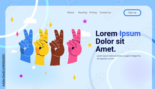 female hands showing number two international happy womens day celebration concept 8th march greeting card