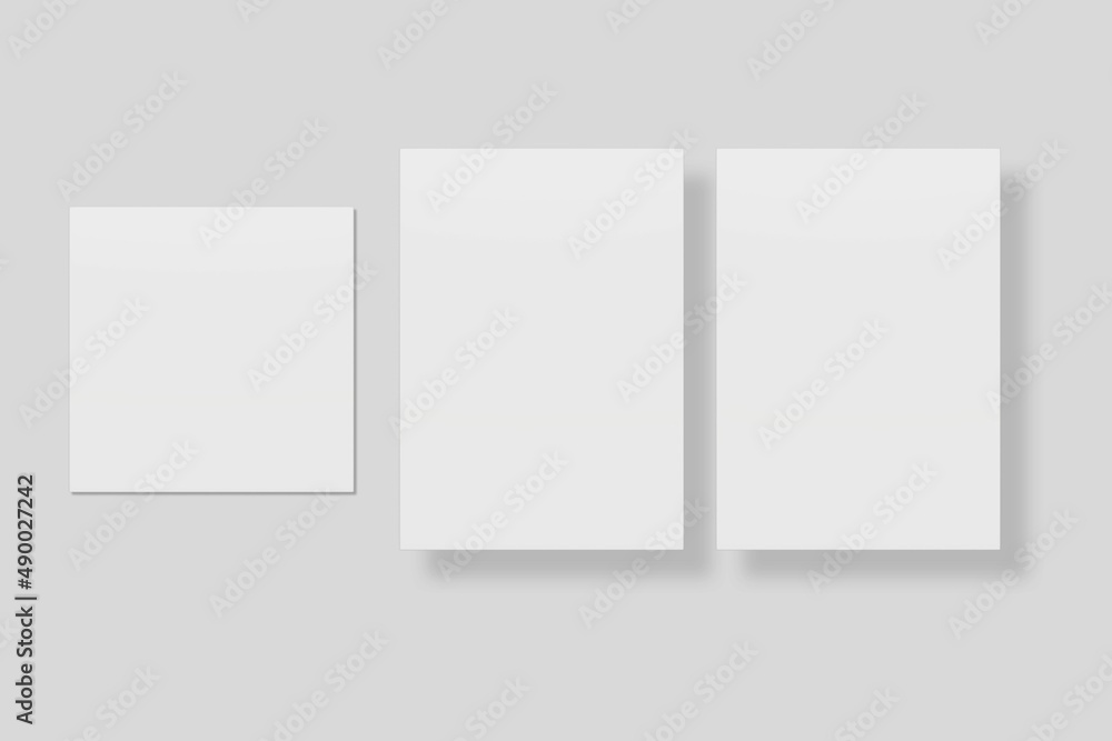 Blank paper for mockup. 3D Render. Blank paper for mockup. 3D Render.