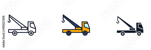 truck crane icon symbol template for graphic and web design collection logo vector illustration