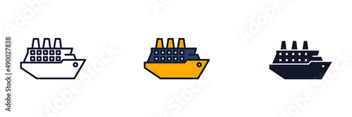 Shipping, cruise icon symbol template for graphic and web design collection logo vector illustration