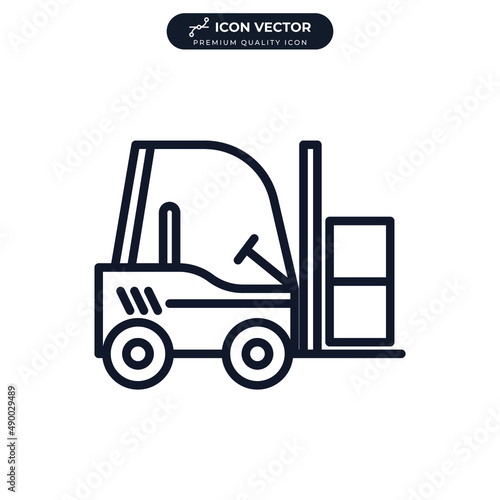 forklift icon symbol template for graphic and web design collection logo vector illustration