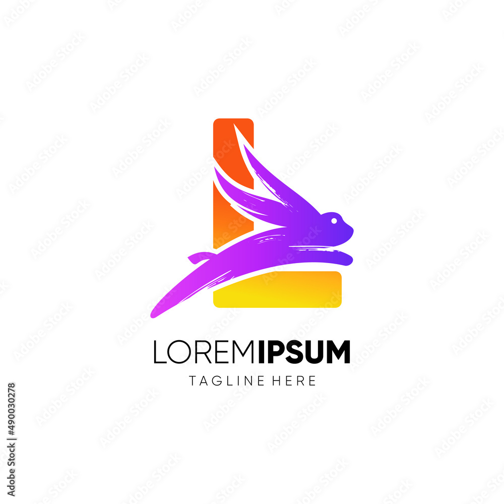 Letter L Initial Rabbit Logo Design Vector Icon Graphic Emblem Illustration Background Template Letter L Initial Rabbit Logo Design Vector Icon Graphic Emblem Illustration Background Template