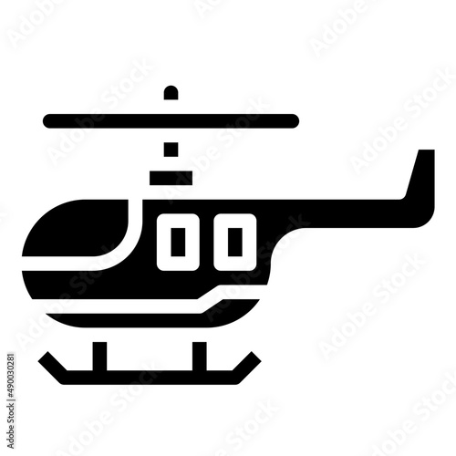 HELICOPTER glyph icon linear outline graphic illustration