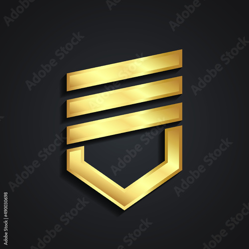 3d geometric shape military heraldic shield symbol