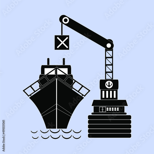 ship port vector illustration, perfect for icons, mascots, advertisements, brochures, templates, posters, etc