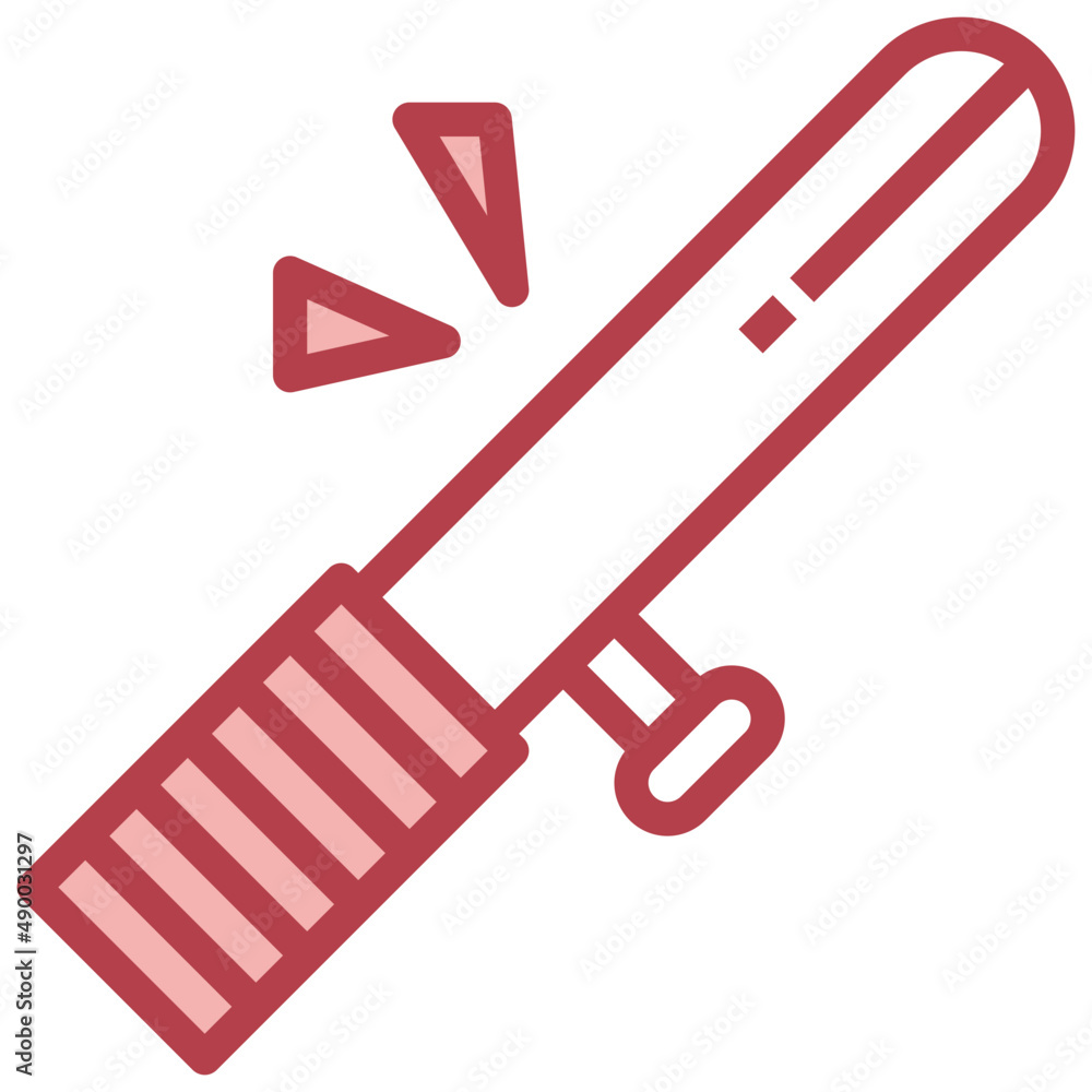 BATON red line icon,linear,outline,graphic,illustration BATON red line icon,linear,outline,graphic,illustration