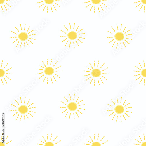 Sunshine background vector pattern. Vector seamless pattern design resource.
