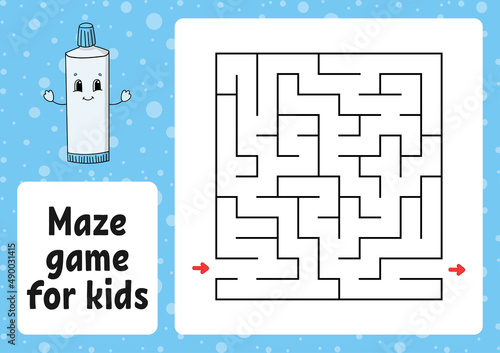Maze game for kids. Funny labyrinth. Activity worksheet. Puzzle for children. cartoon style. Logical conundrum. Color vector illustration.