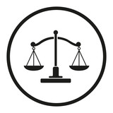 Scales. Scales of justice. Vector image.