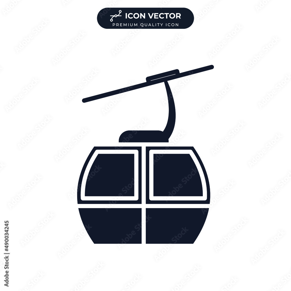 Fototapeta premium Cable car gondola icon symbol template for graphic and web design collection logo vector illustration