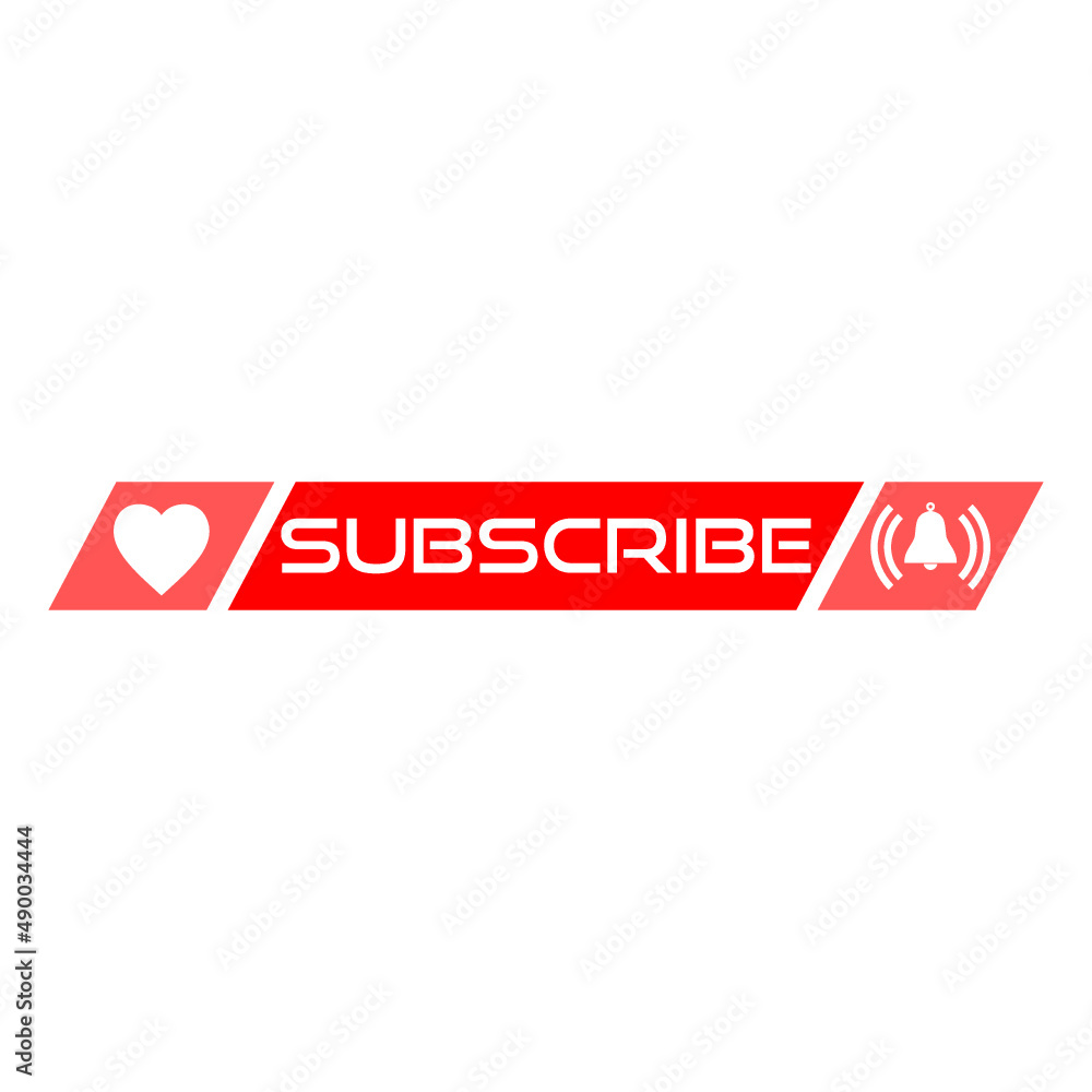 Subscribe button for social media icon isolated on white background Subscribe button for social media icon isolated on white background